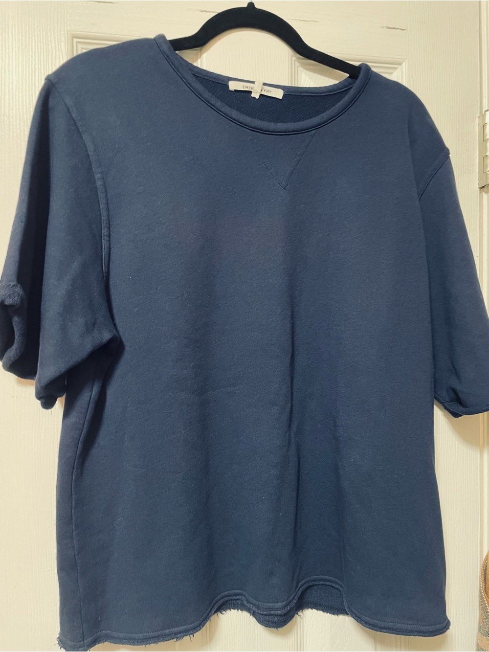 Emerson Fry Navy Short-Sleeve Crewneck Sweatshirt